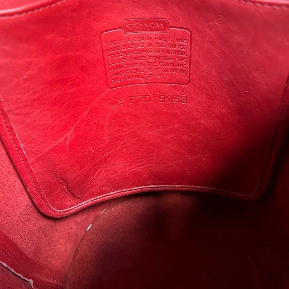 Vintage coach Helen's legacy small duffel bucket back style 9953 red leather y2k - Picture 10 of 11